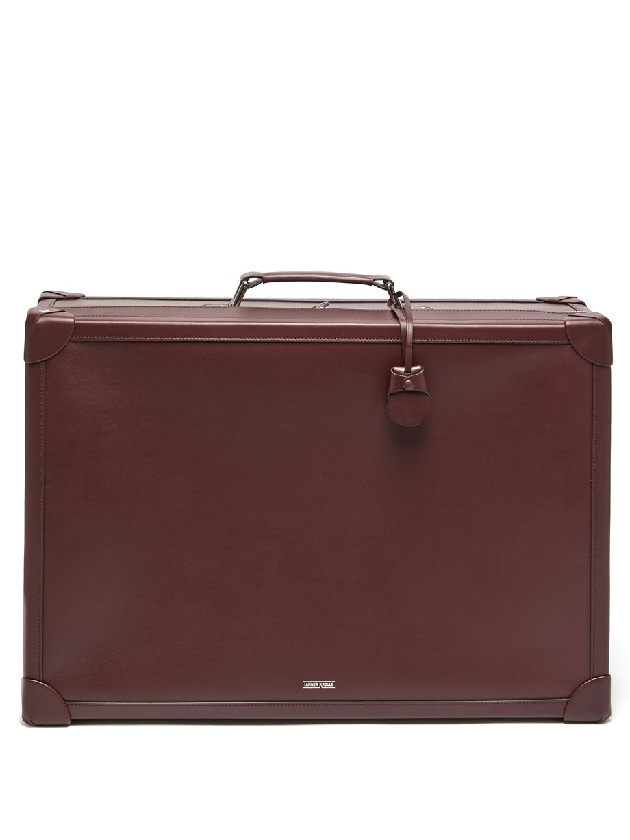 Burgundy Soft Trunk 55 leather cabin suitcase | Tanner Krolle ...