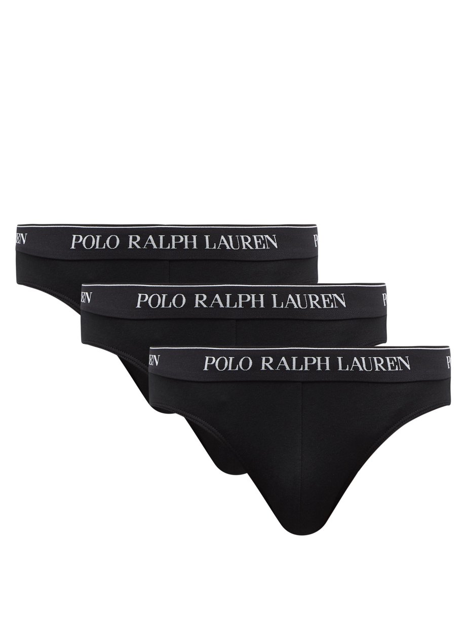 폴로 랄프로렌 언더웨어 3팩 Polo Ralph Lauren BLACK Pack of three logo-jacquard briefs