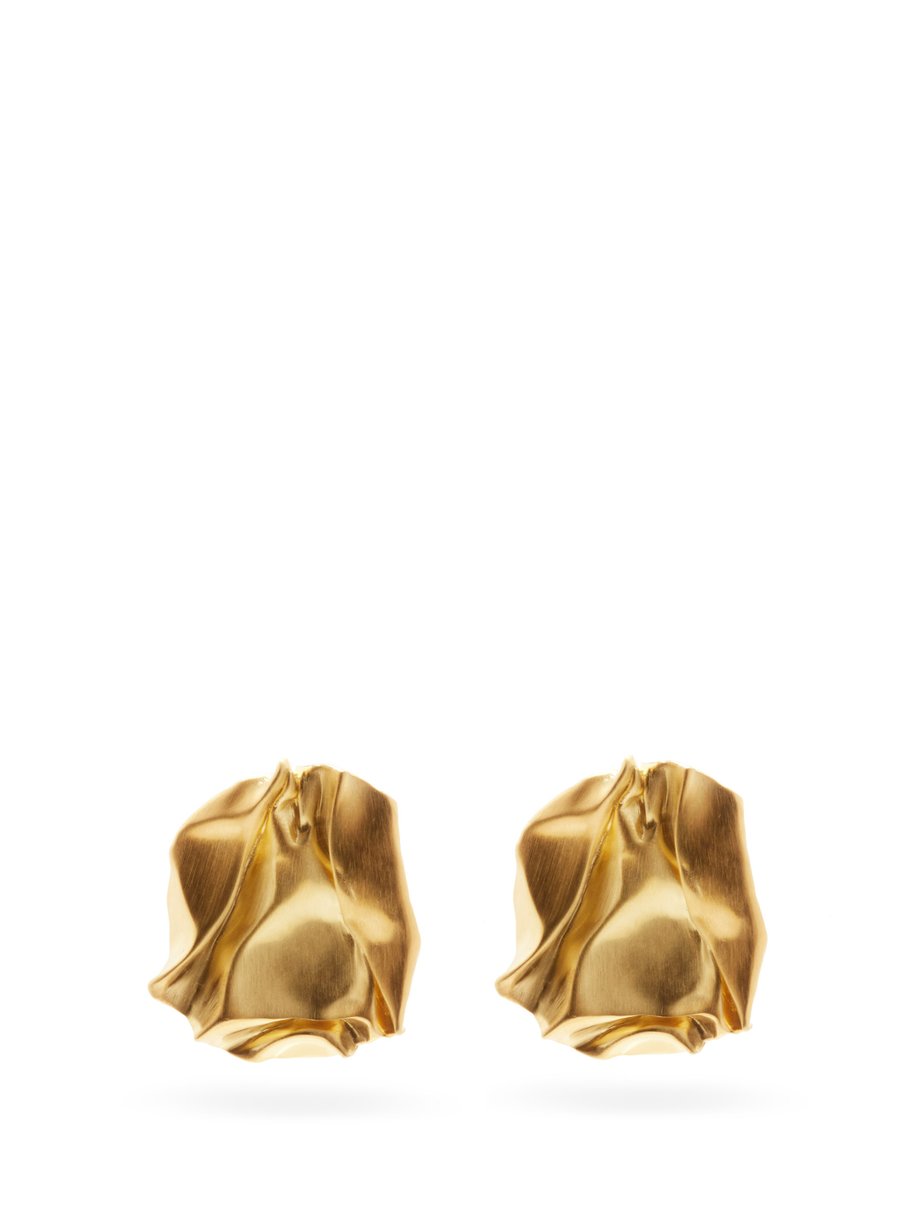 Metallic Groundswell 14kt gold-vermeil earrings | Completedworks ...