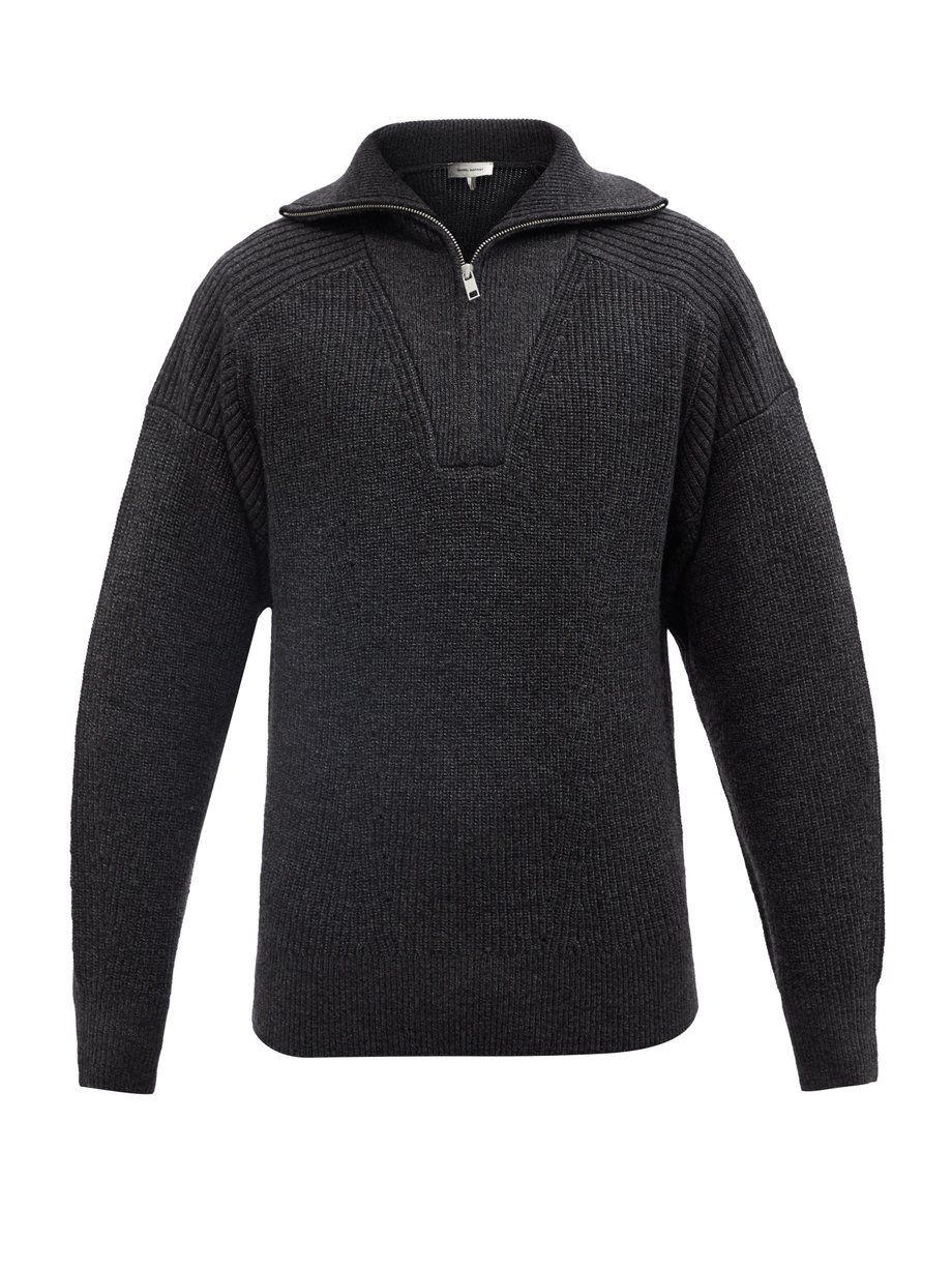 Benny quarter-zip wool sweater Grey Isabel Marant | MATCHESFASHION FR