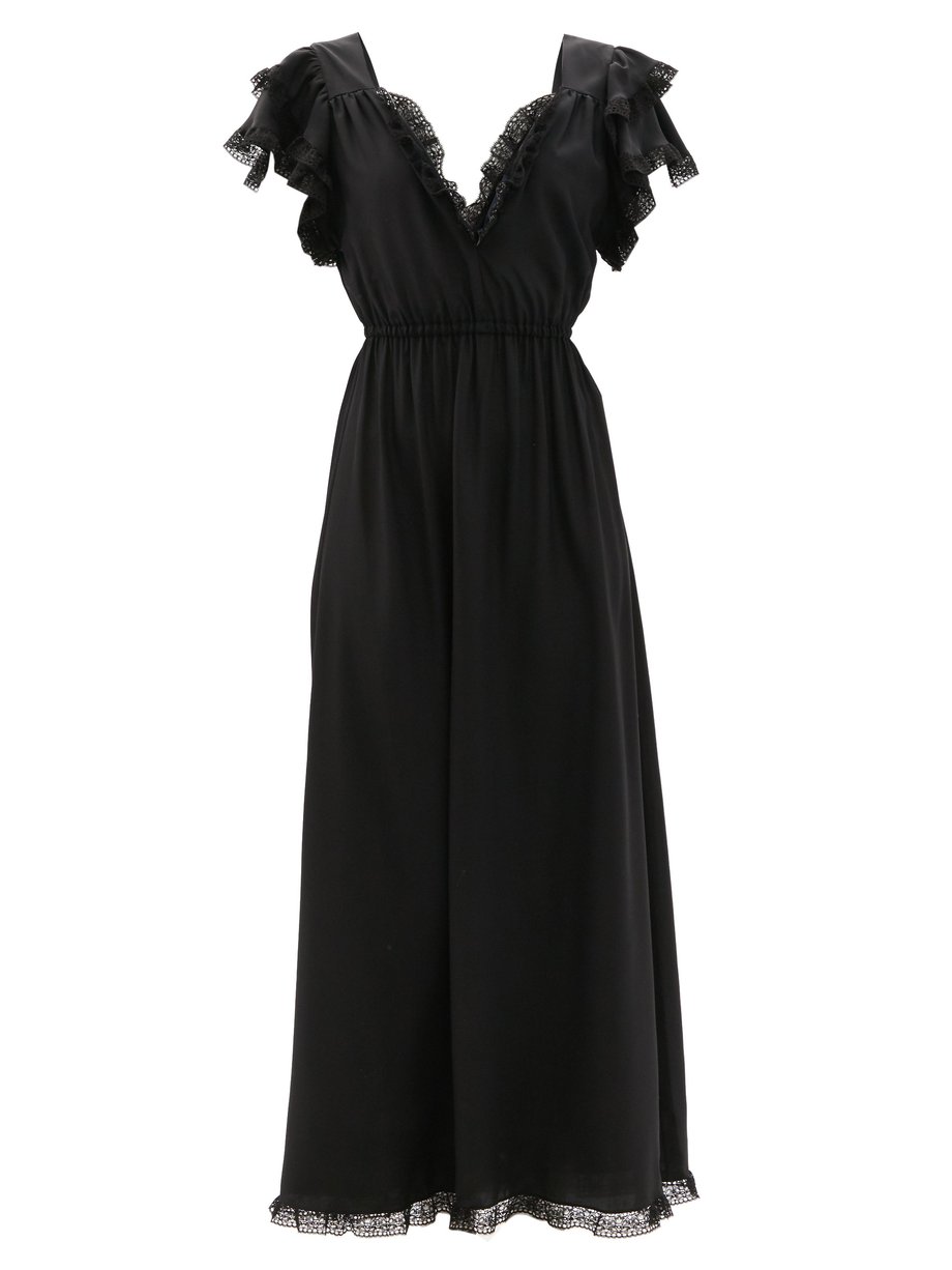 Black Rose lace-trimmed silk dress | Julie Libran | US