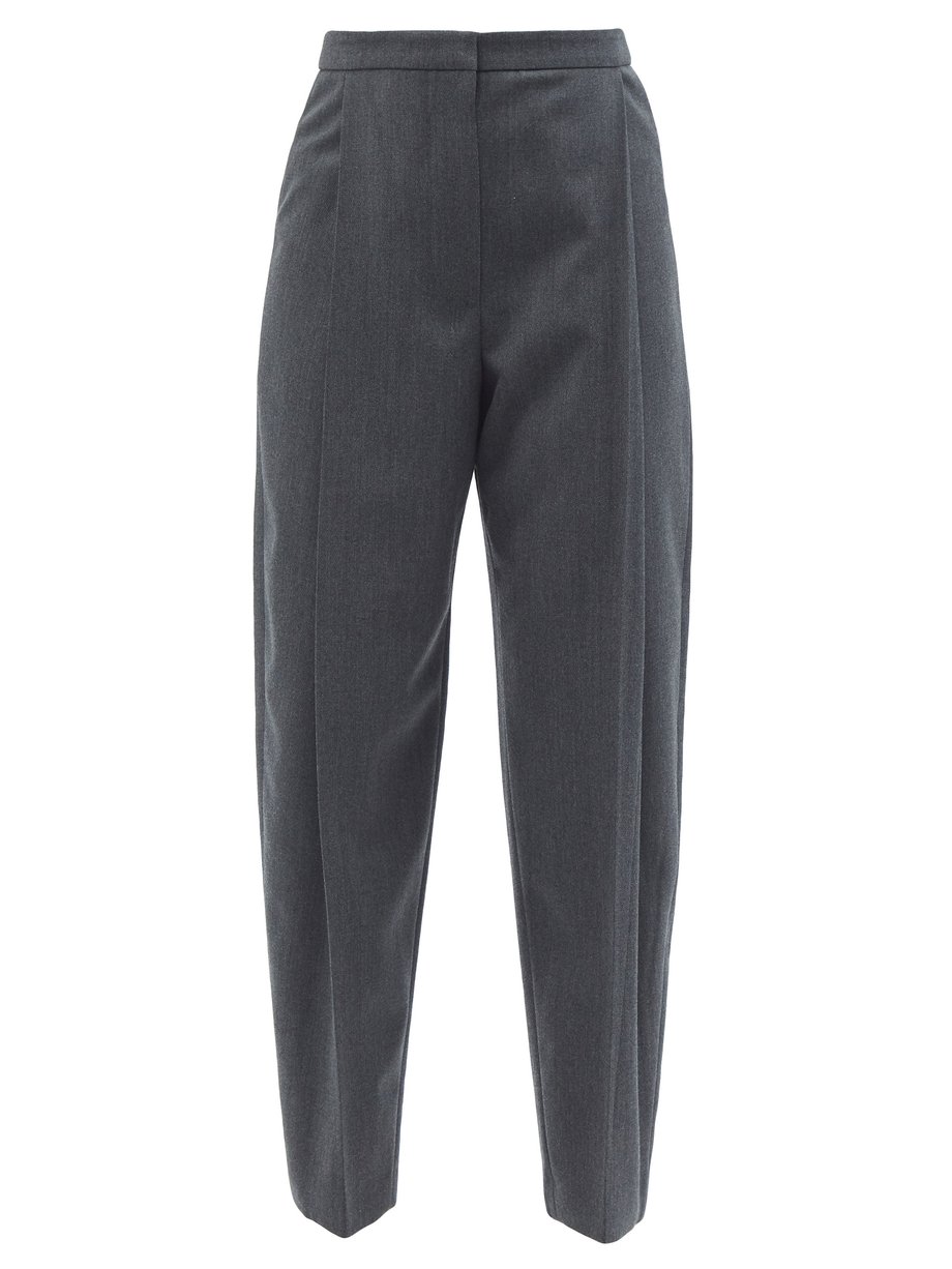 Grey Pegged wool cavalry-twill trousers | Alexander McQueen ...