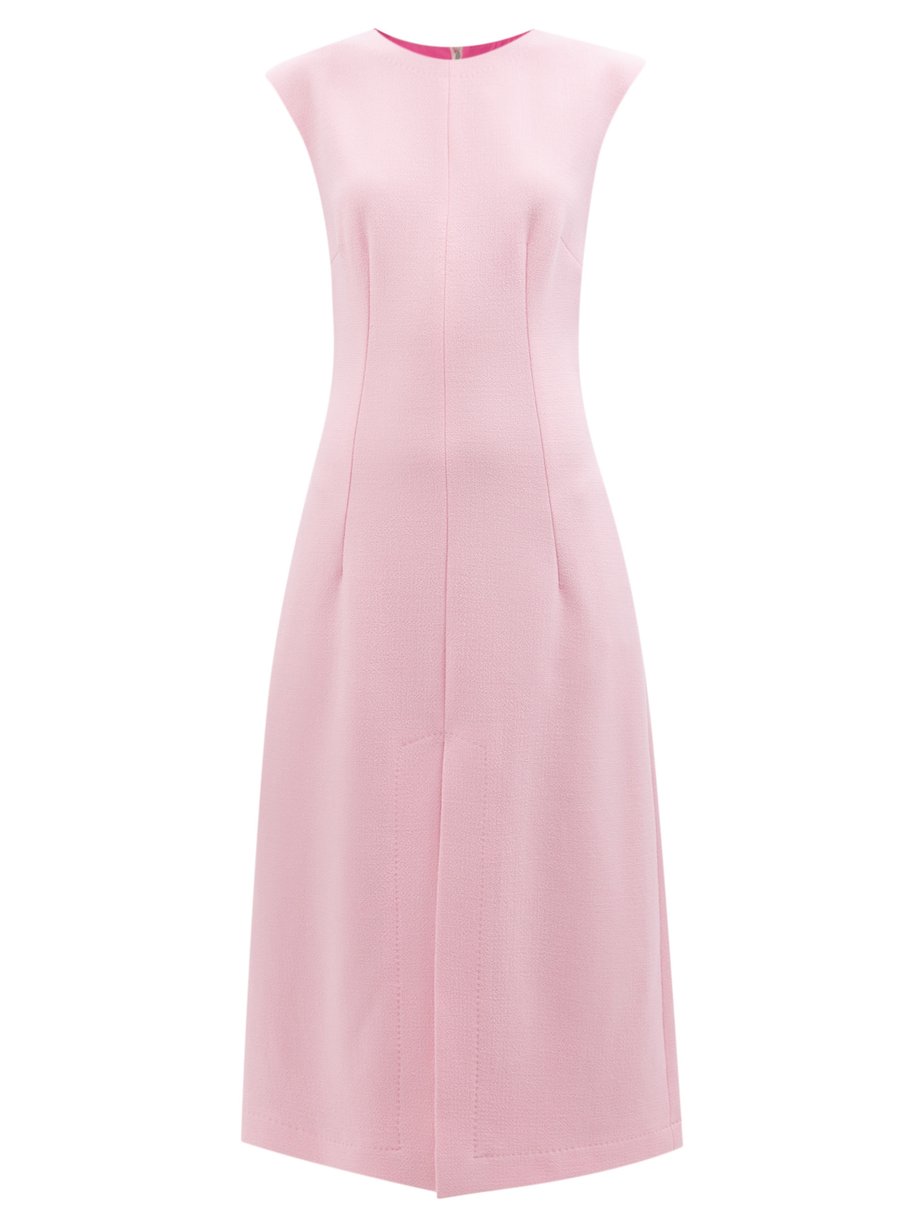 Pink Cap-sleeve wool-crepe dress | Dolce & Gabbana | MATCHESFASHION US