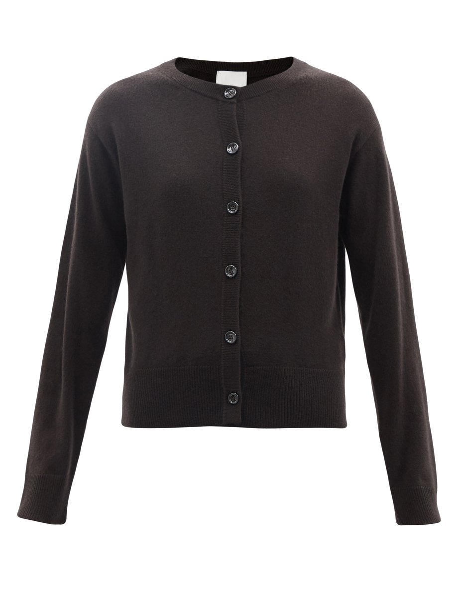Brown Round-neck cashmere cardigan | Allude | MATCHESFASHION UK