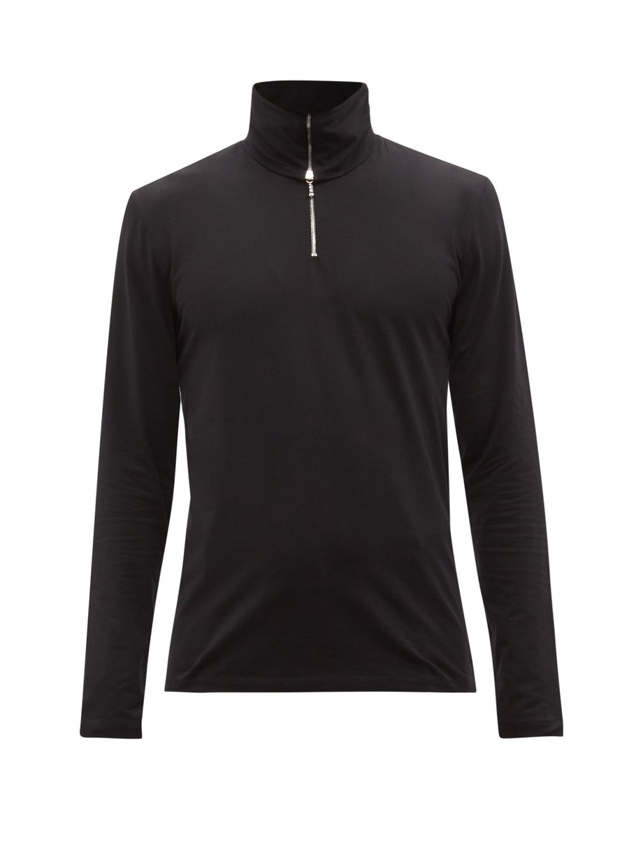 Half-zip cotton-jersey roll-neck sweater Black Jil Sander | MATCHESFASHION  FR