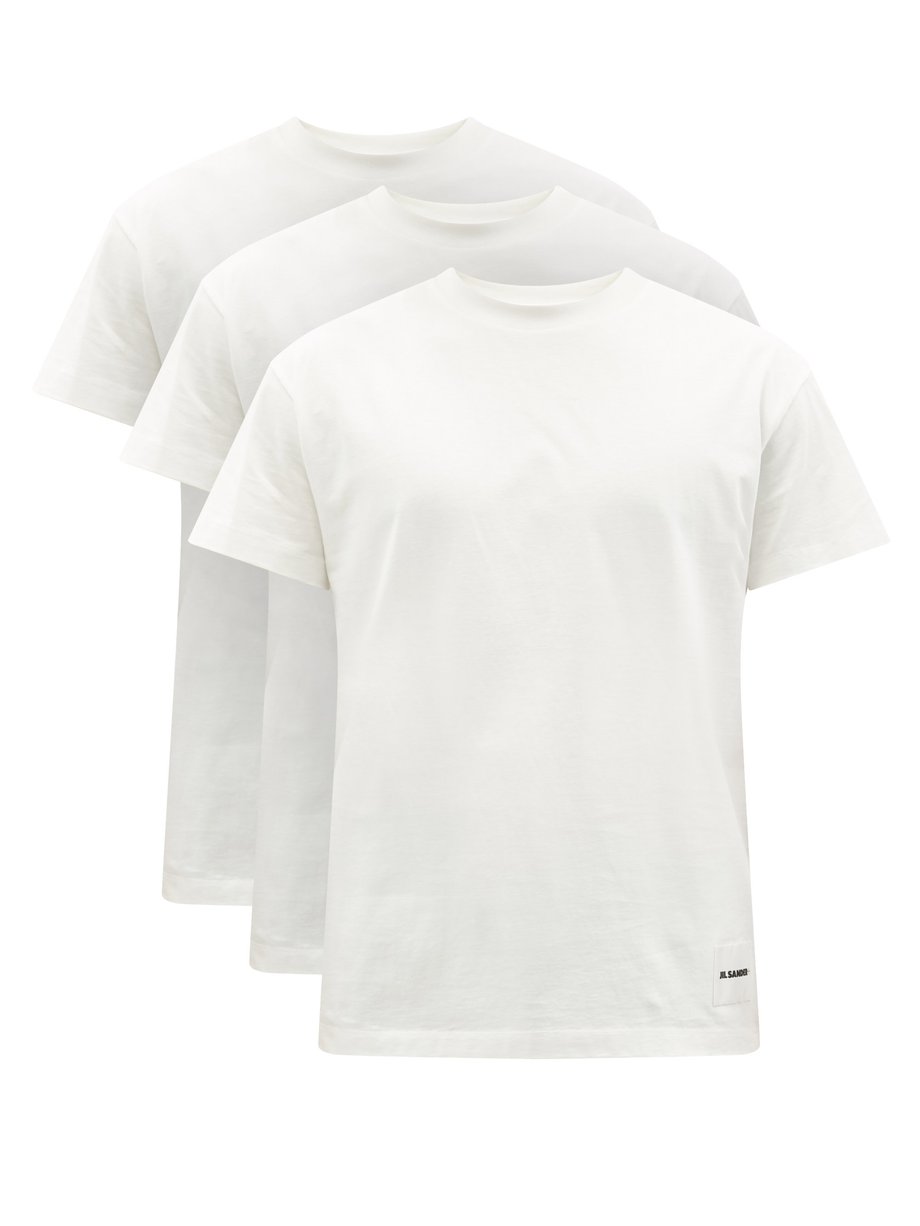 Jil Sander ジル サンダー コットンTシャツ x3 ホワイト｜MATCHESFASHION（マッチズファッション)