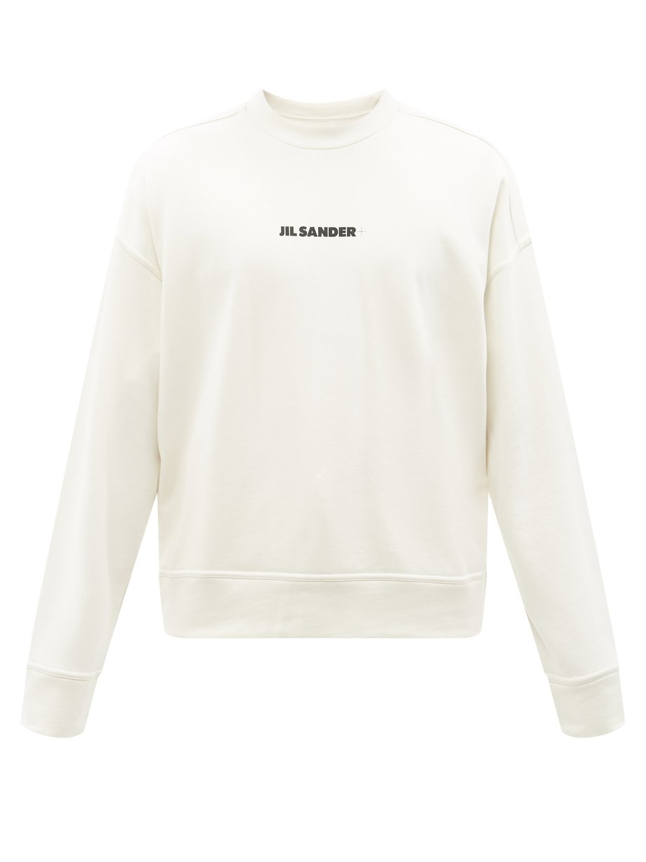 Neutral Logo-print cotton-jersey sweatshirt | Jil Sander | MATCHESFASHION US