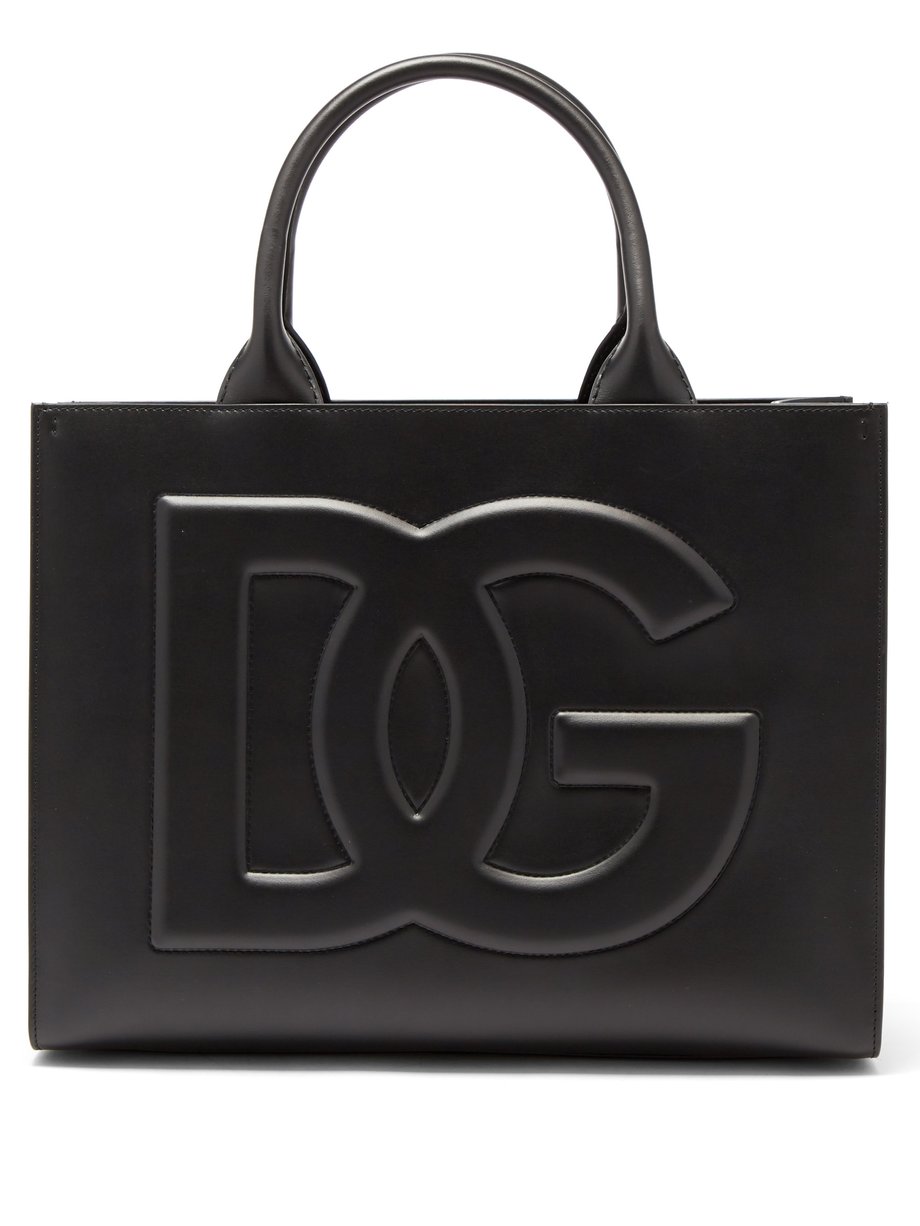 Black Beatrice medium DG-embossed leather tote bag | Dolce & Gabbana ...