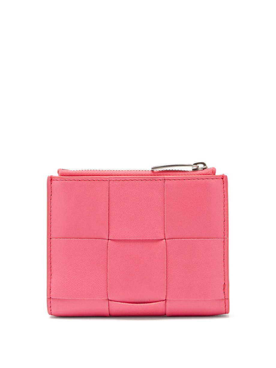 Bottega Veneta Pink Cassette Intrecciato-leather bi-fold wallet | 매치스패션 ...