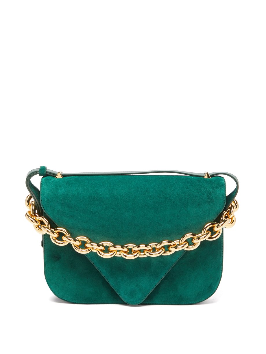 Green Mount medium suede shoulder bag | Bottega Veneta | MATCHESFASHION US