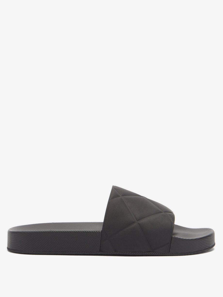 Black The Slider Intrecciato-debossed Rubber Slides Womens MATCHESFASHION Women Shoes Slippers 