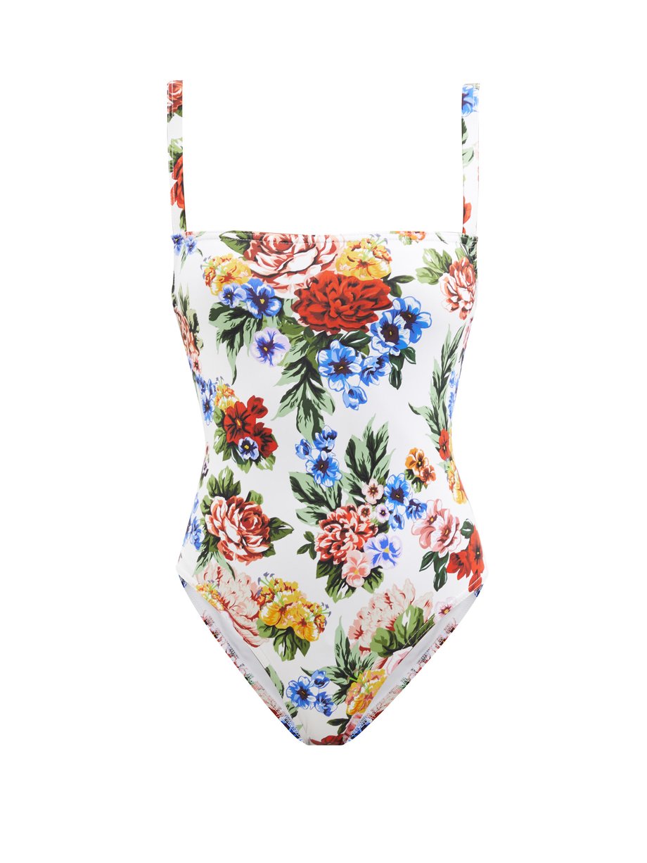 White Scarlet floral-print swimsuit | Emilia Wickstead | MATCHESFASHION UK