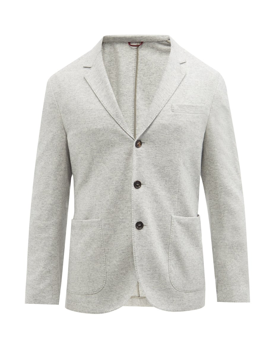 Grey Single-breasted cashmere blazer | Brunello Cucinelli ...