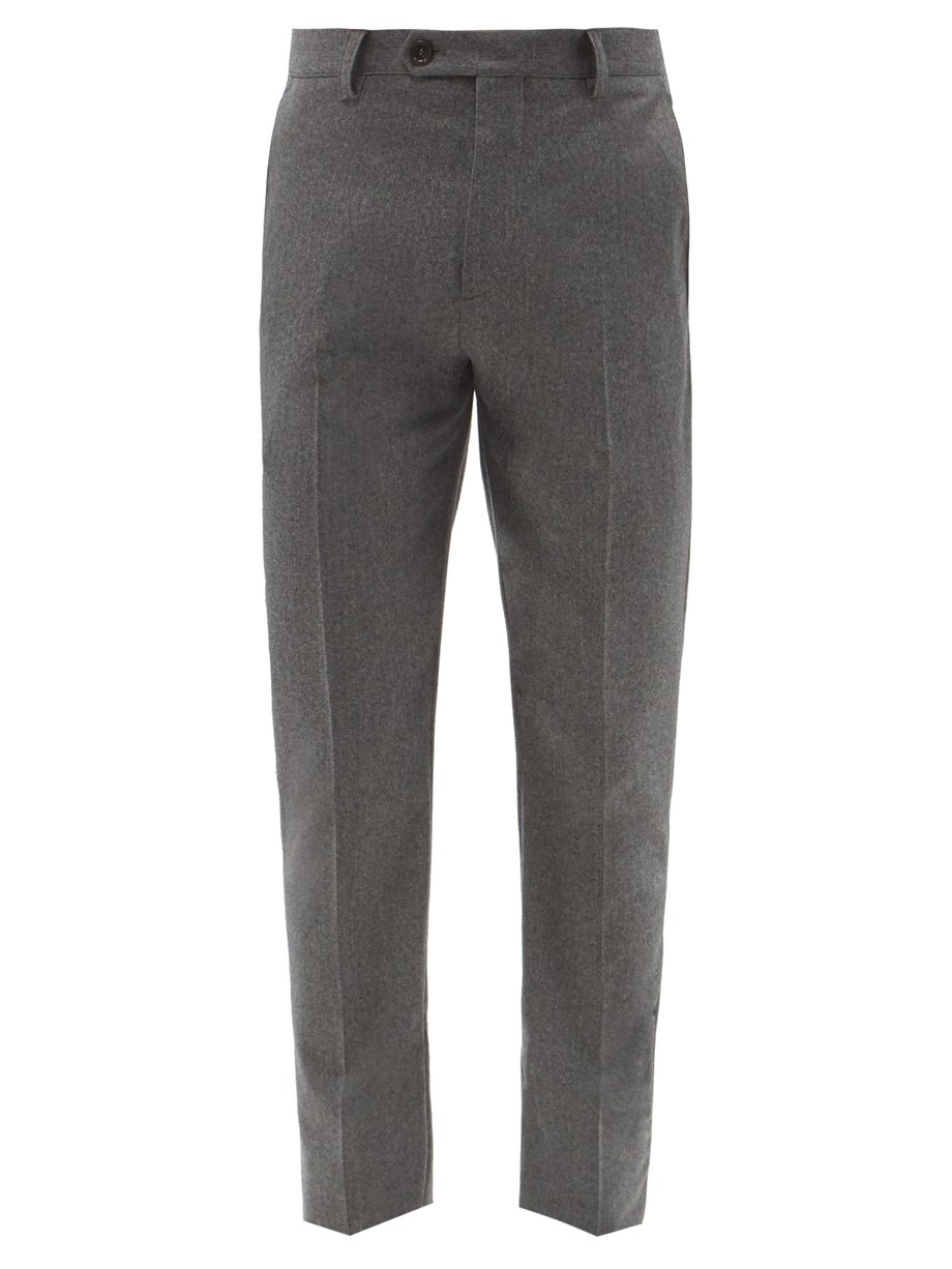 Brunello Cucinelli Grey Slim-leg pressed virgin wool trousers | 매치스패션 ...
