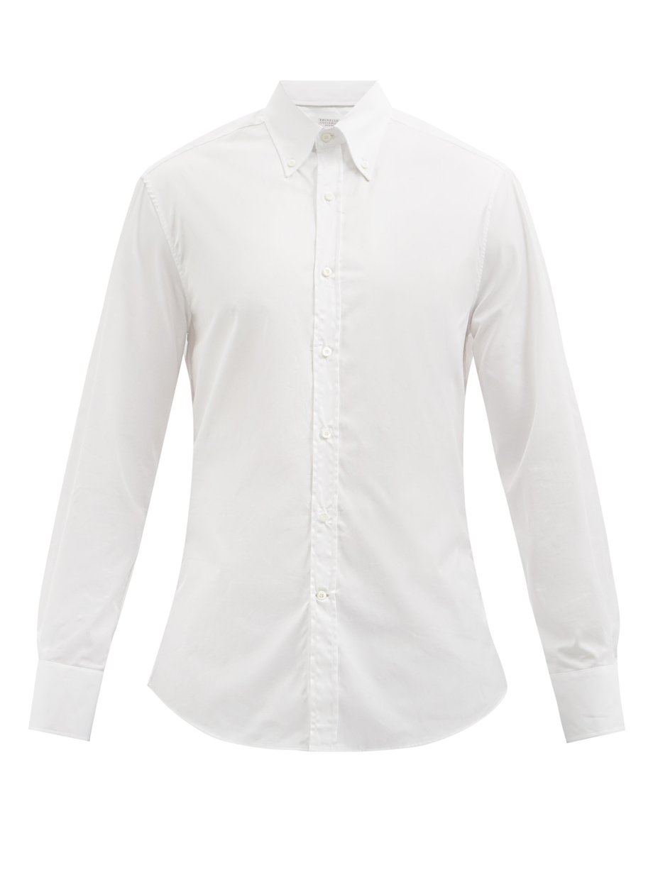 White Point-collar cotton-poplin shirt | Brunello Cucinelli ...