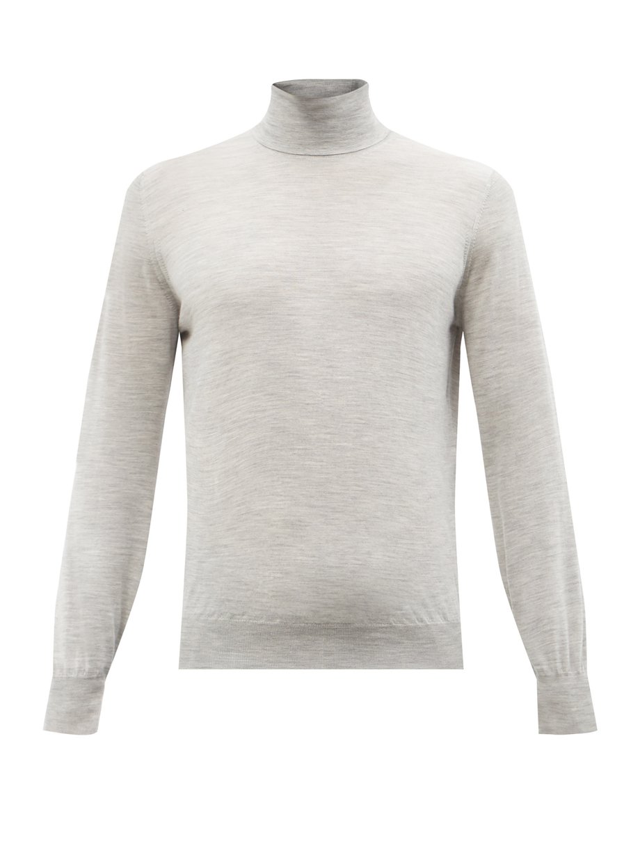 MATCHESFASHION Men Clothing Sweaters Turtlenecks Wool Roll-neck Sweater Mens Grey 