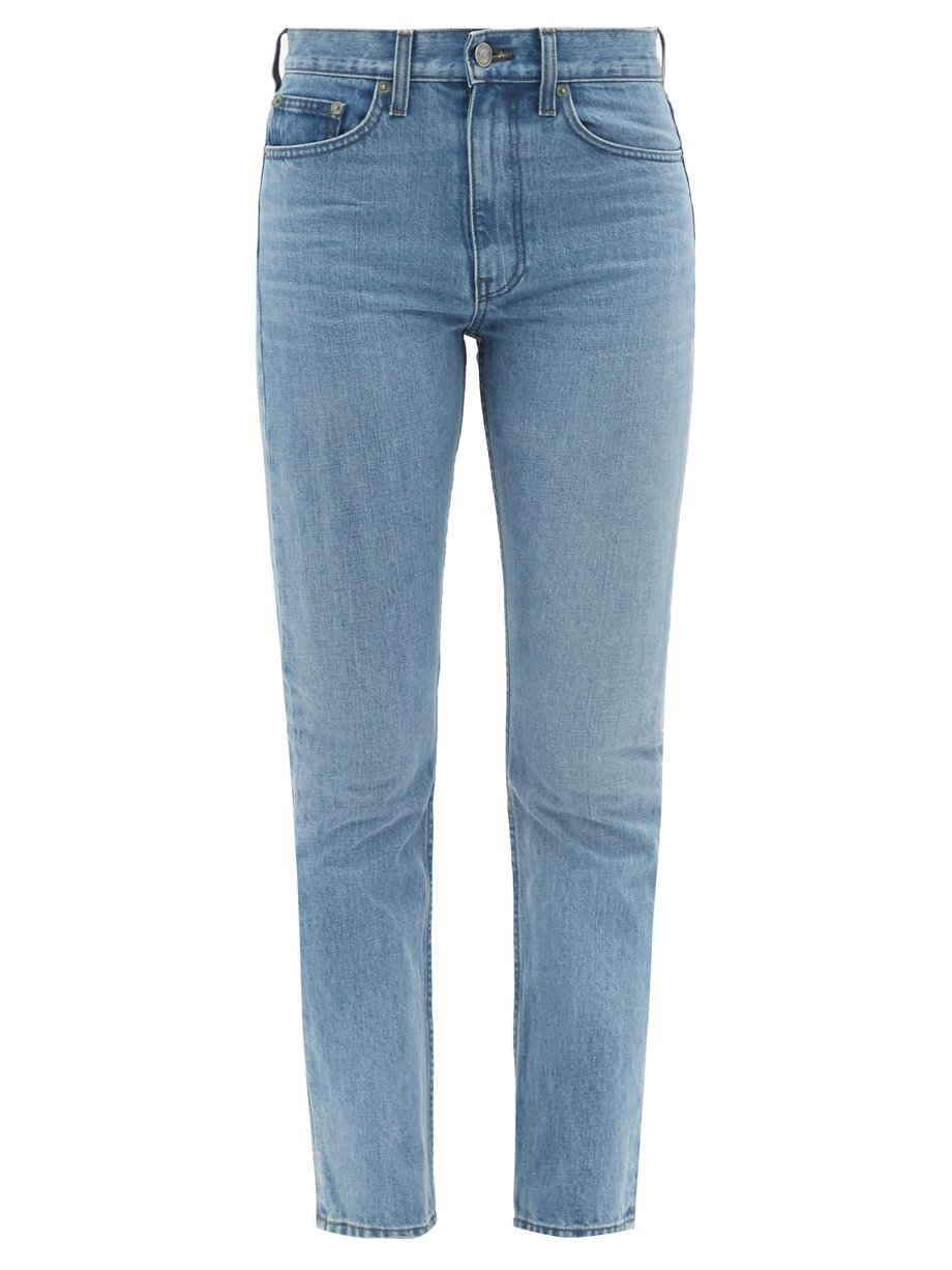 Blue Wright high-rise straight-leg jeans | Brock Collection ...