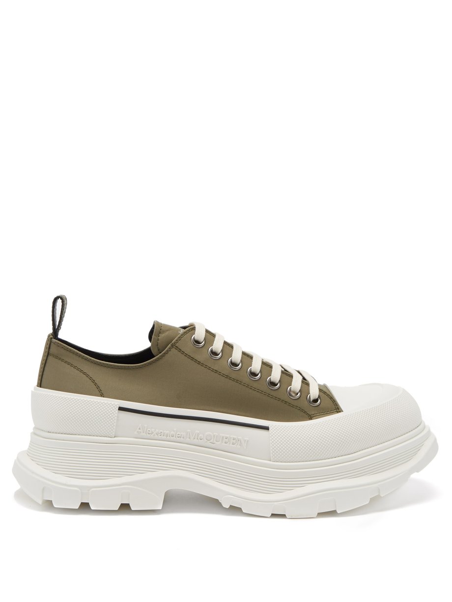 Green Tread Slick chunky-sole canvas trainers | Alexander McQueen ...
