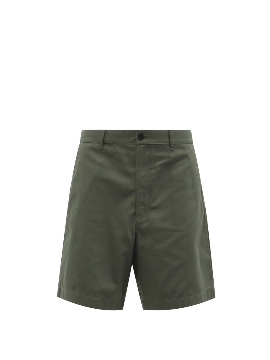 Grey Elasticated-waist cotton-blend twill shorts | Acne Studios ...