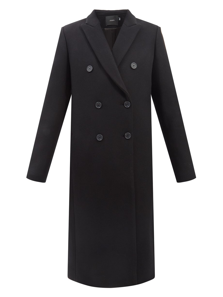 Black Camia double-breasted wool-blend coat | Joseph | MATCHESFASHION US