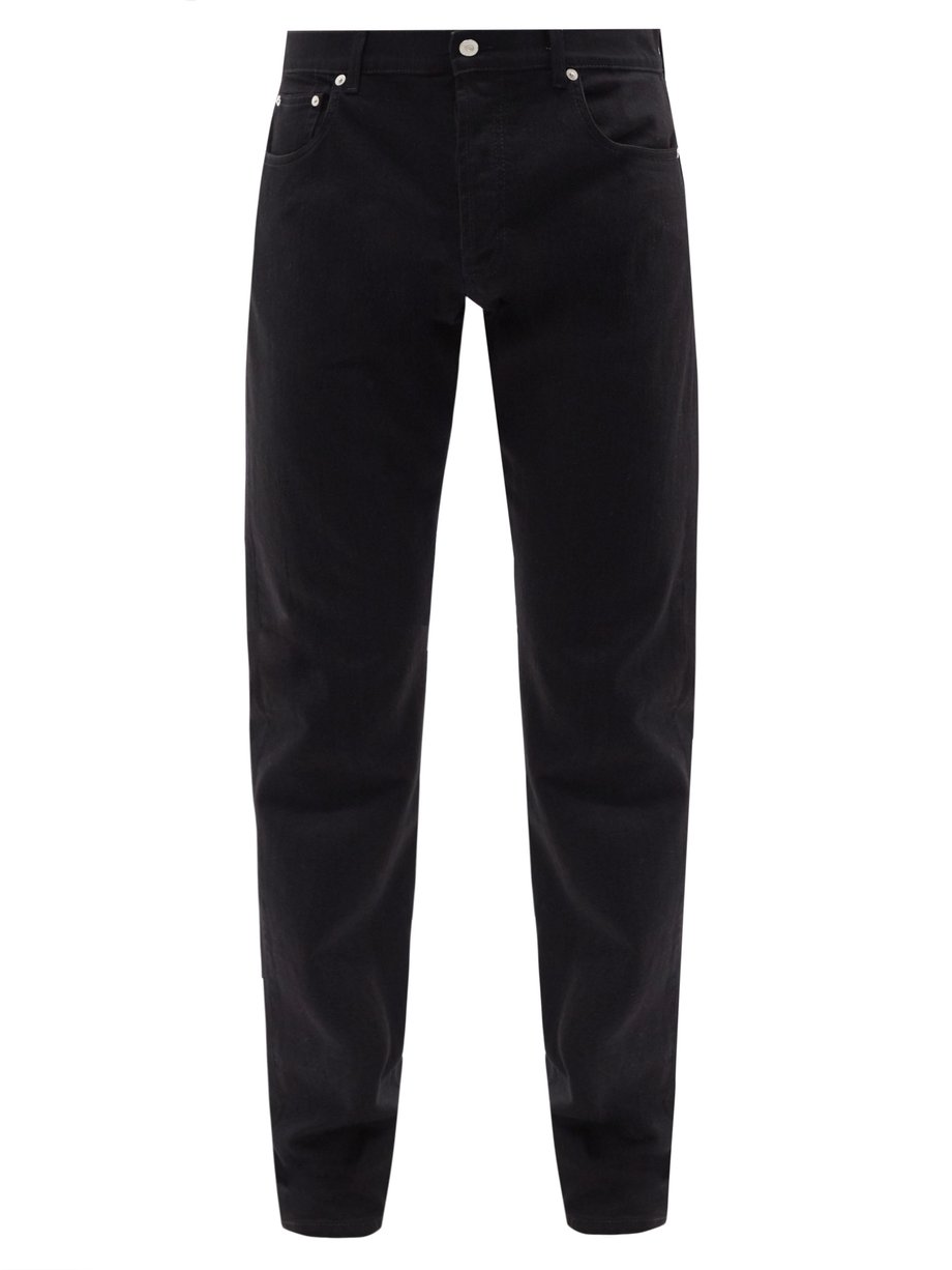 Black Graffiti logo-print slim-leg jeans | Alexander McQueen ...