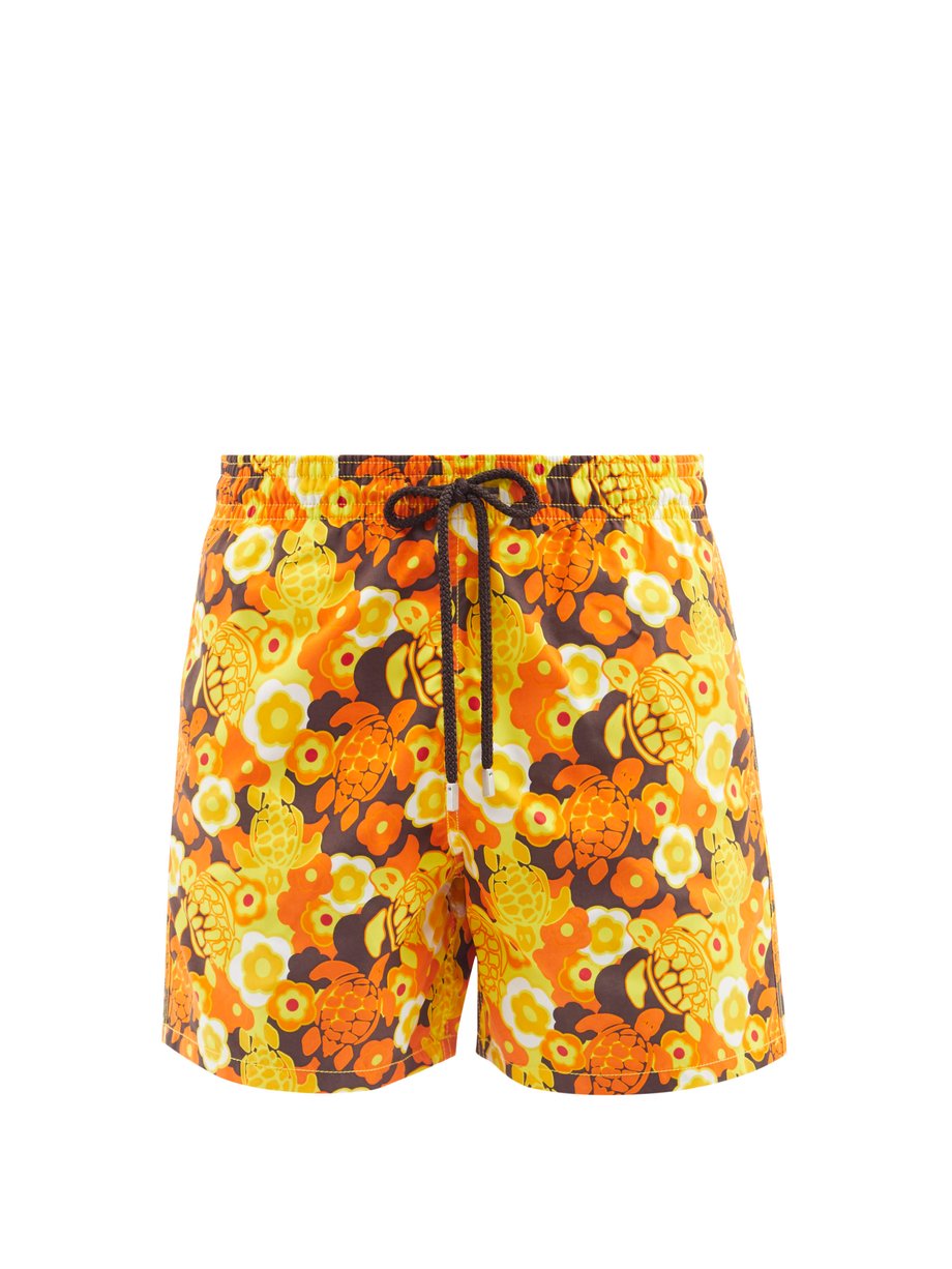 Vilebrequin Orange Moorea floral and turtle-print swim shorts | 매치스패션 ...