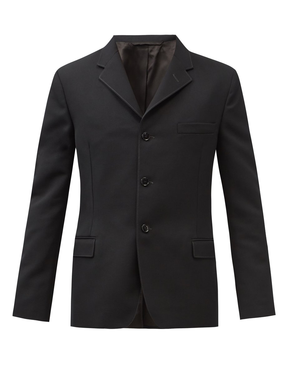 Black Single-breasted cavalry-twill blazer | Lemaire | MATCHESFASHION US
