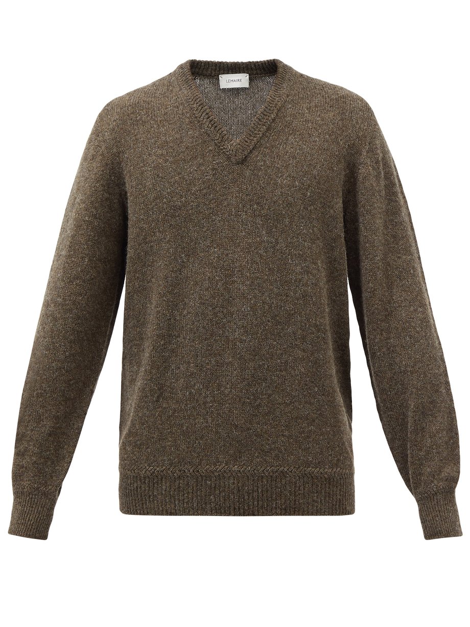 Lemaire Lemaire V-neck wool sweater Brown｜MATCHESFASHION（マッチズファッション)