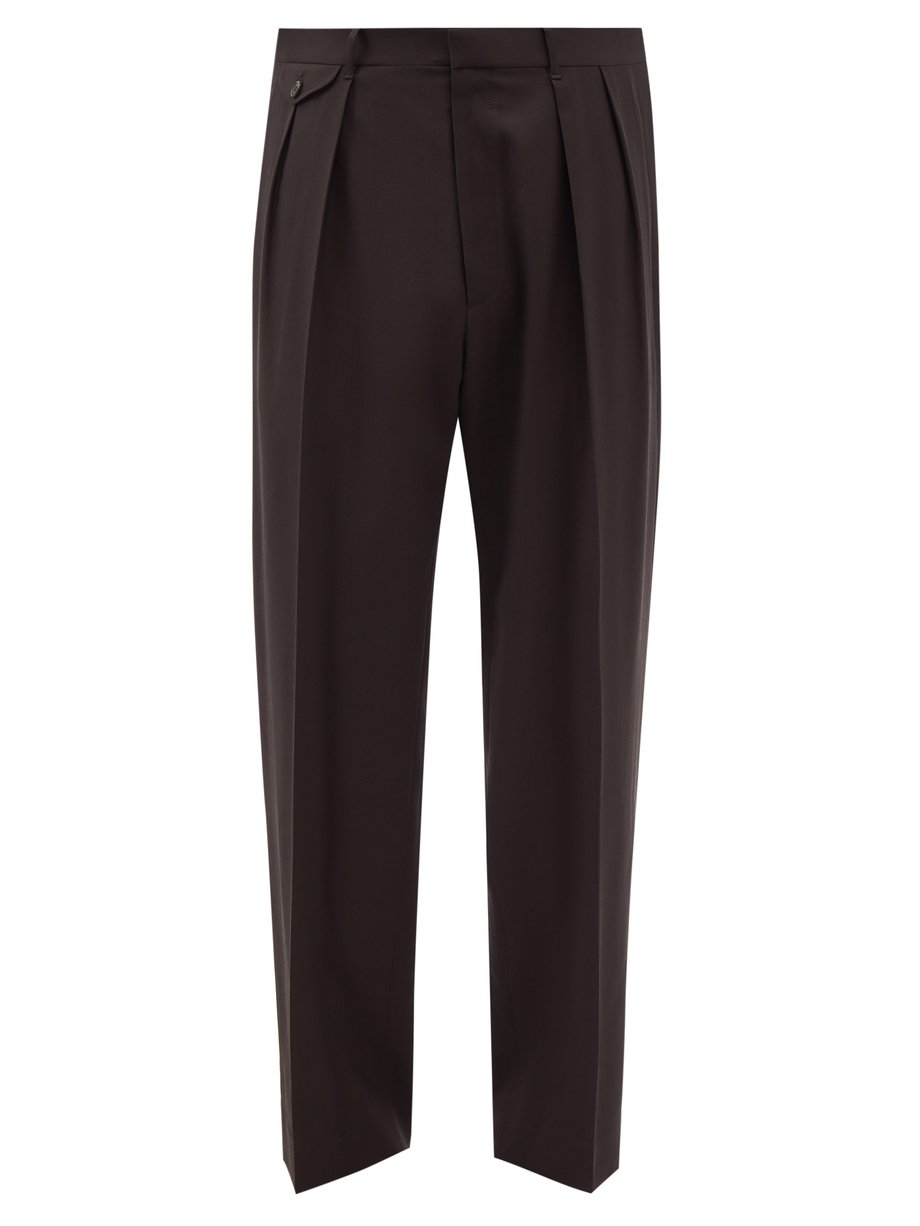 Marcello pleated wool-gabardine trousers Brown The Row | MATCHESFASHION FR