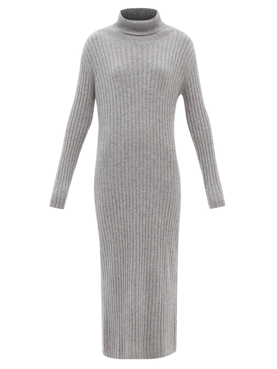 LISA YANG LISA YANG Lauren ribbed-cashmere maxi dress Grey ...