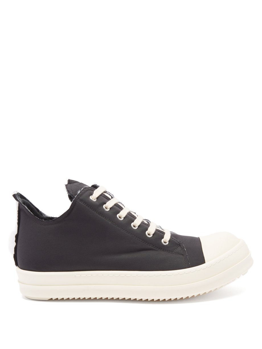 Black white Distressed canvas trainers | Rick Owens DRKSHDW ...