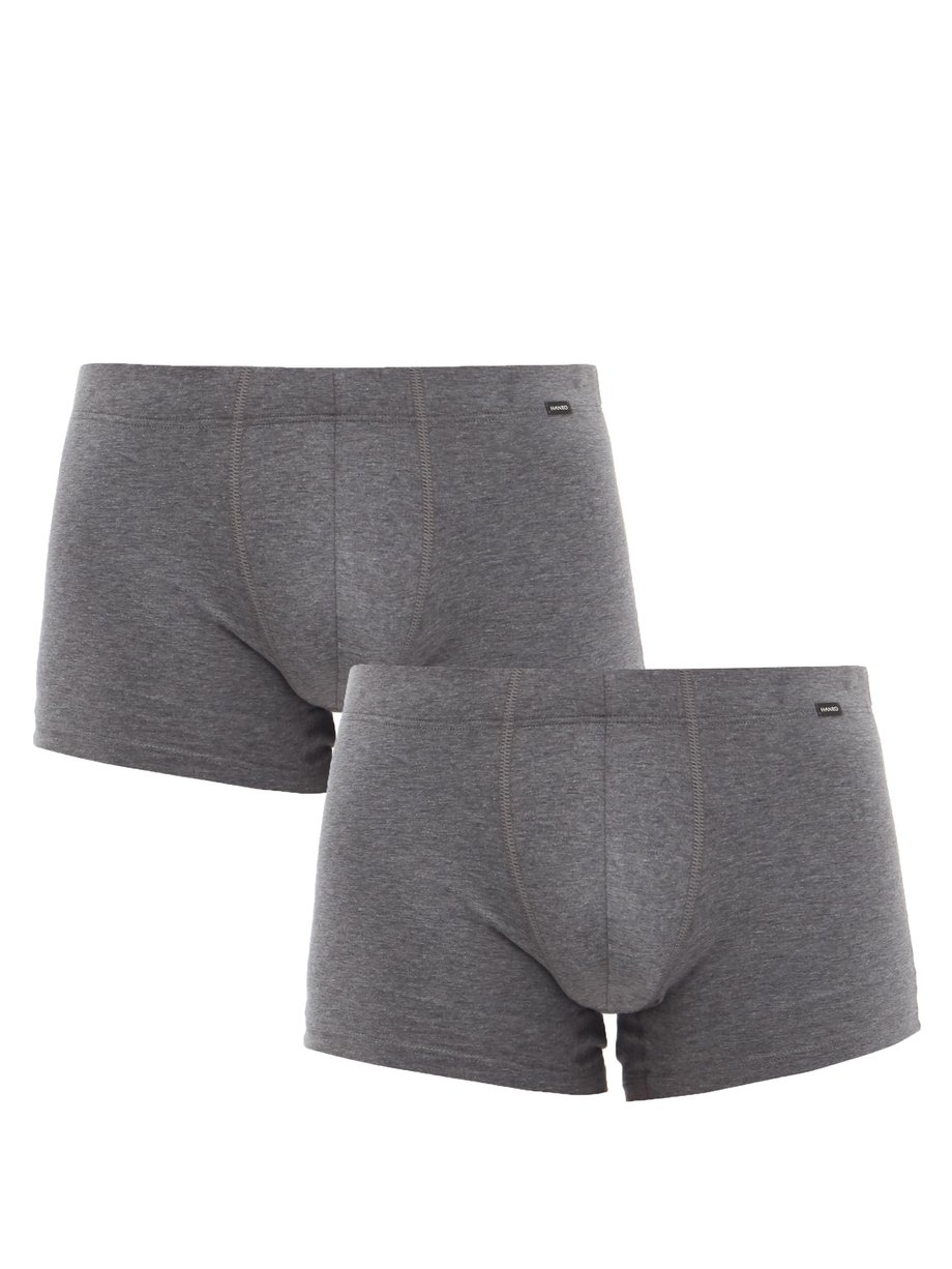 Grey Pack of two Essentials cotton-blend boxer briefs | Hanro 