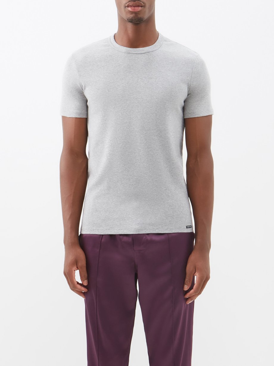 Tom Ford Grey Logo-label cotton-blend jersey pyjama top | 매치스패션, 모던 럭셔리 ...