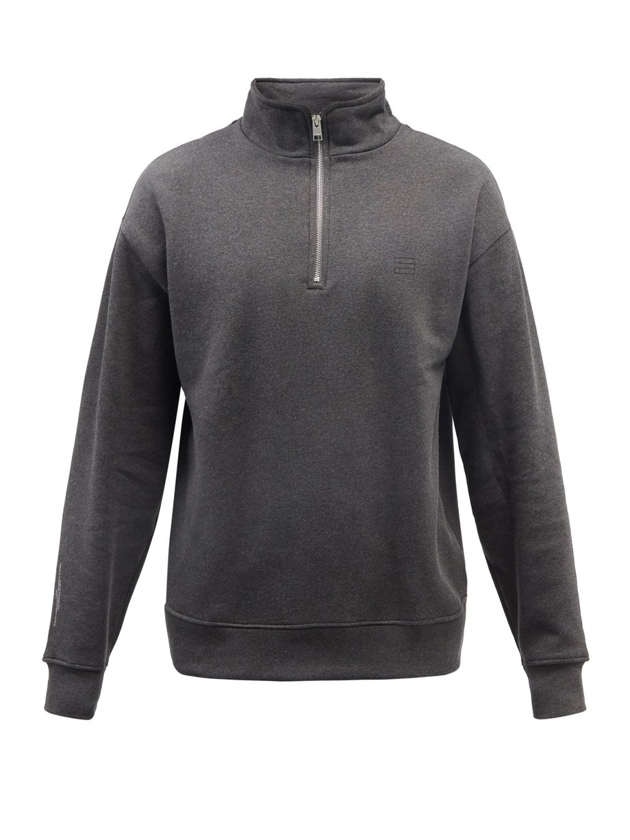 Grey The Essential quarter-zip fleece sweatshirt | FRAME ...