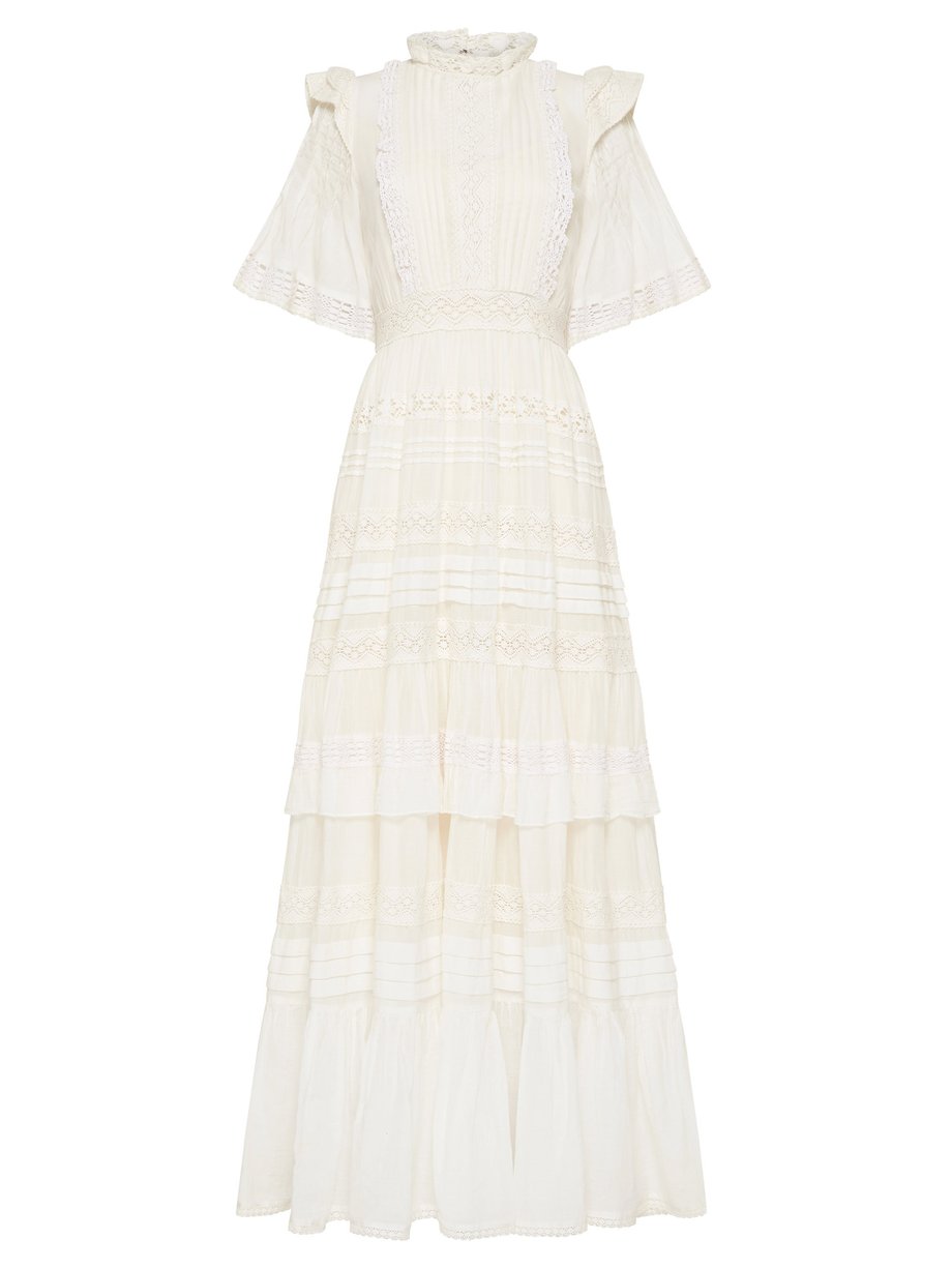 White Penny pintucked cotton-voile dress | ALÉMAIS | MATCHESFASHION US