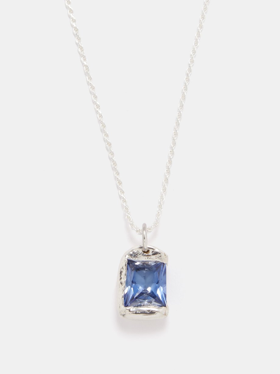 Metallic The Rose sapphire & recycled-silver necklace | Bleue Burnham