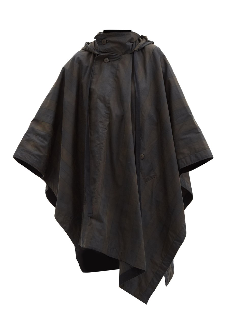 Brown The Nomad checked waxed-cotton cape | Toogood | MATCHESFASHION UK