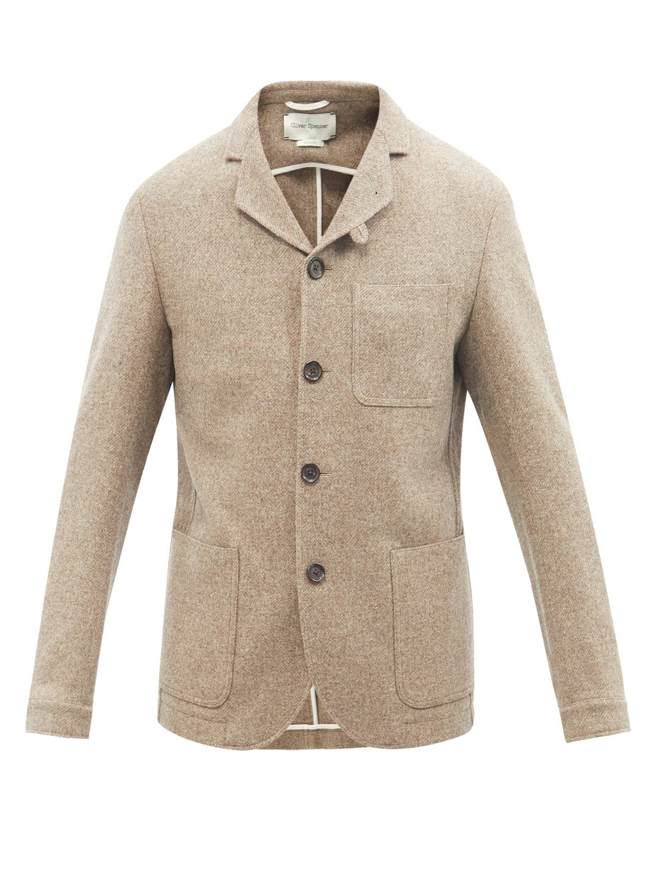 Neutral Solms single-breasted wool jacket | Oliver Spencer ...