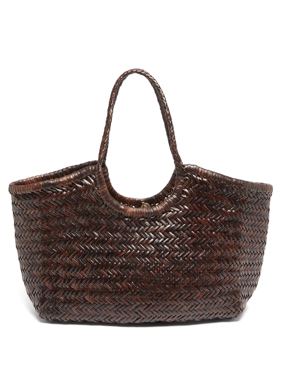Brown Nantucket woven-leather basket bag | Dragon Diffusion