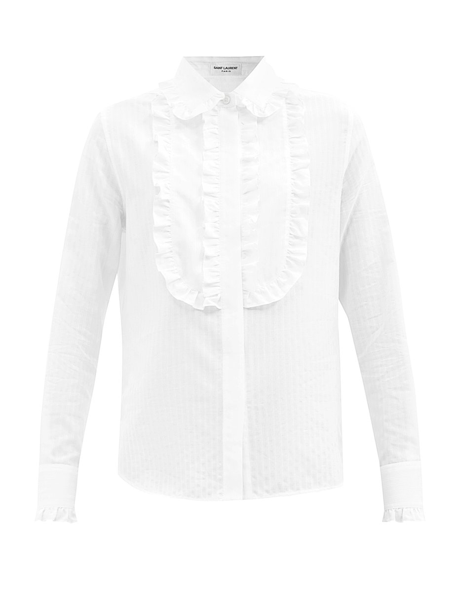 saint laurent ruffle shirt