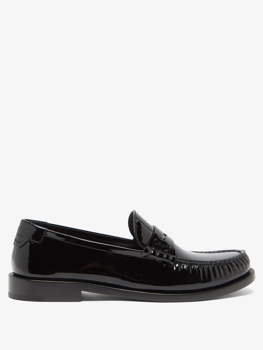 Black Le Loafer patent-leather penny loafers | Saint Laurent ...