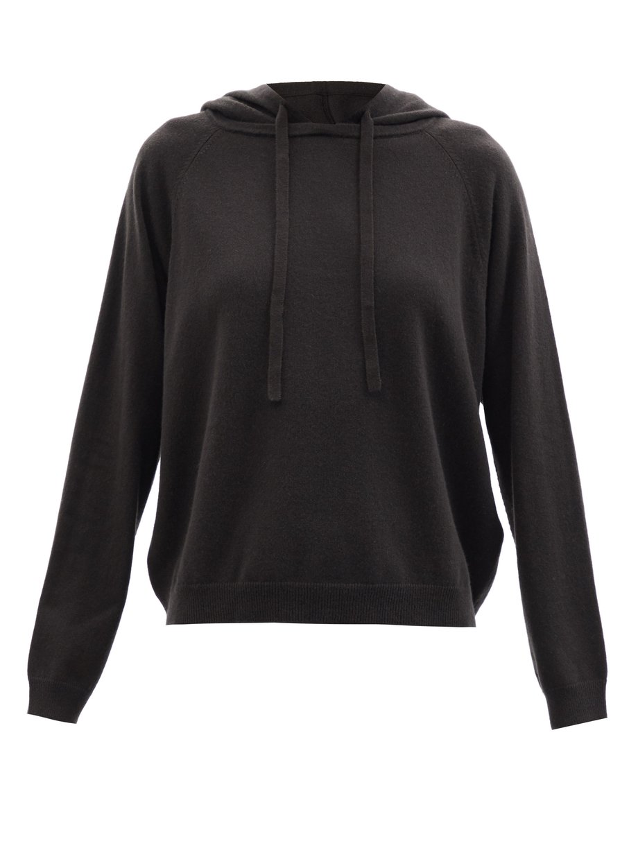 Black Hooded cashmere sweater | Allude | MATCHESFASHION UK