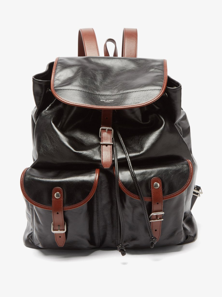 Black Mens MATCHESFASHION Men Accessories Bags Rucksacks Logo-print Leather Backpack 