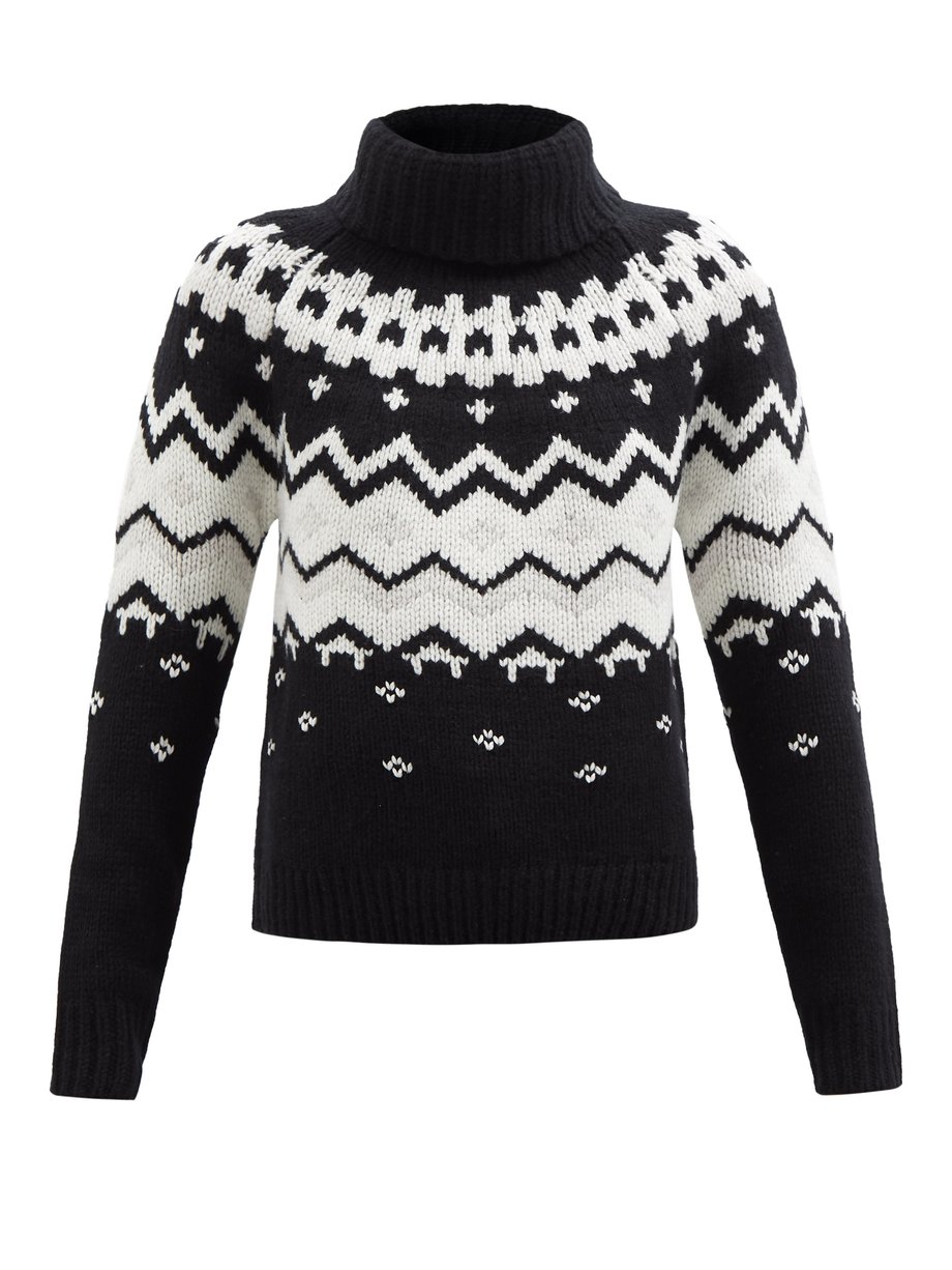 Bogner Black Sophi roll-neck Fair Isle cashmere sweater | 매치스패션, 모던 럭셔리 ...