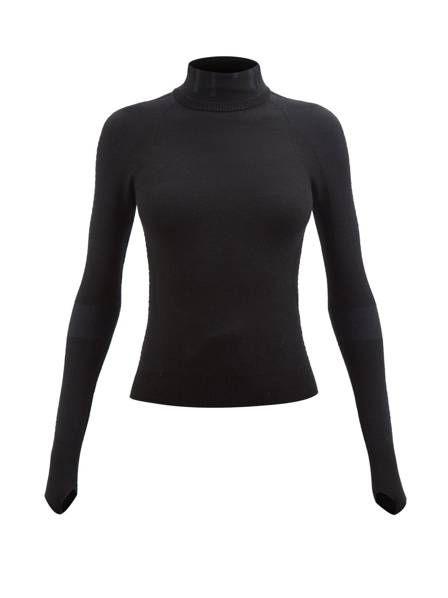 Black Airwarm high-neck wool-blend thermal top | Holden | MATCHESFASHION AU