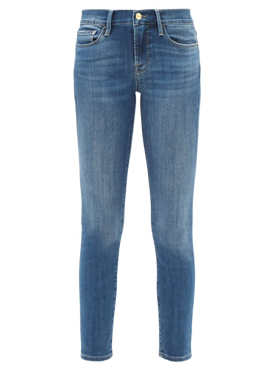 FRAME Blue Le Skinny de Jeanne mid-rise cropped jeans | 매치스패션, 모던 럭셔리 ...