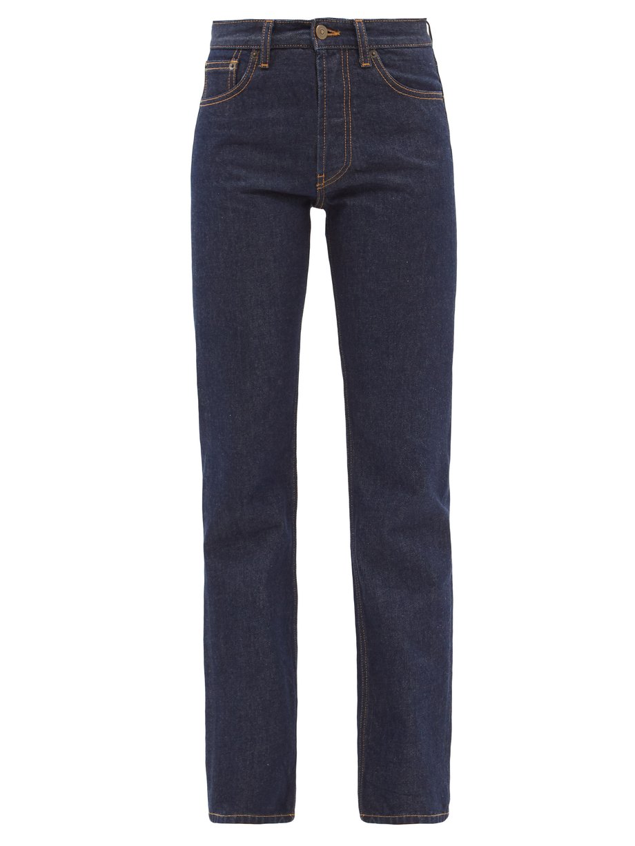 Jean taille haute à empiècement logo Matchesfashion Femme Vêtements Pantalons & Jeans Jeans Taille haute 