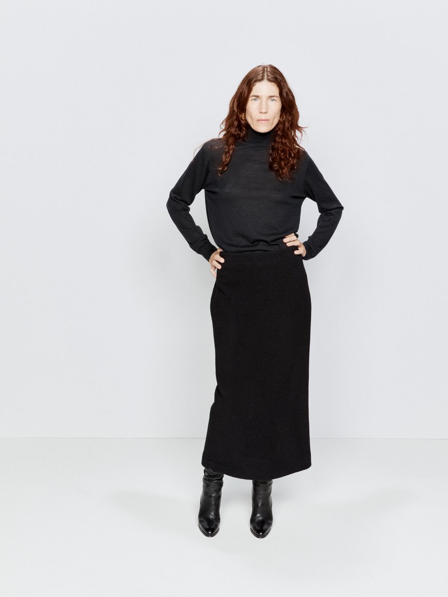 Black Wool-blend pencil skirt | Raey | MATCHESFASHION US