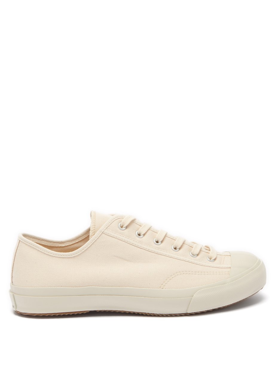 White Gym Court vulcanised-rubber canvas trainers | Moonstar ...