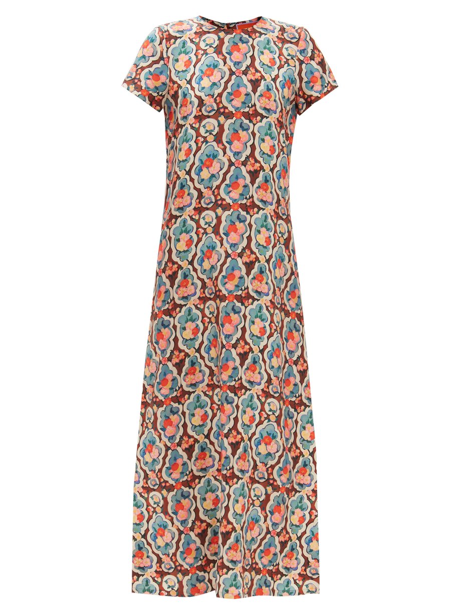 Print Matisse-print cap-sleeve silk maxi dress | La DoubleJ ...